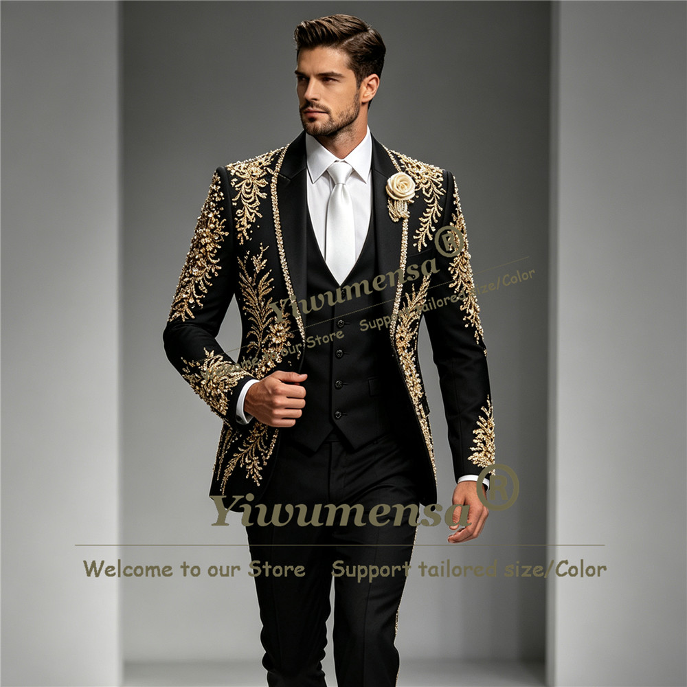 Mens Grooming Kit Luxury - Luxury Crystals Beadwork Suit Men For