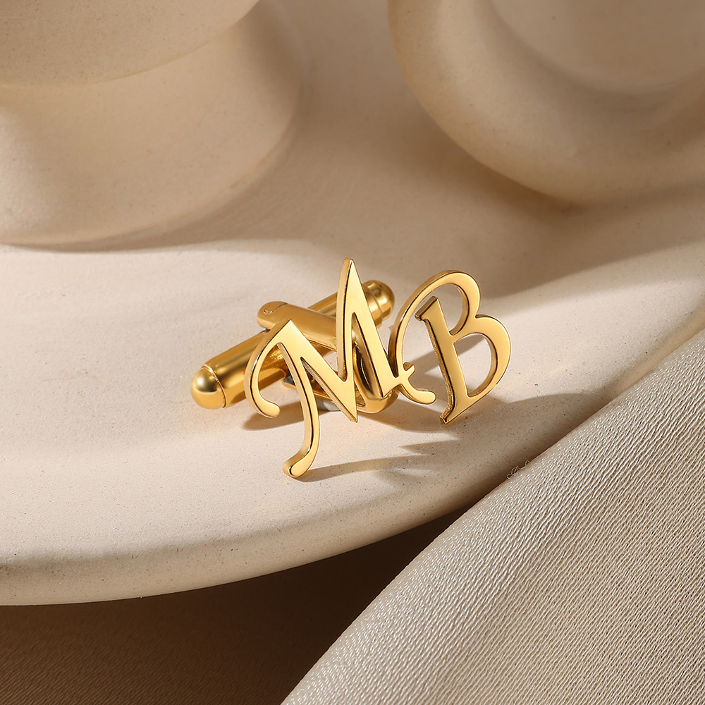 Men'S Grooming & Health Made Simple - Customized Initial Letter Cufflinks For Men
