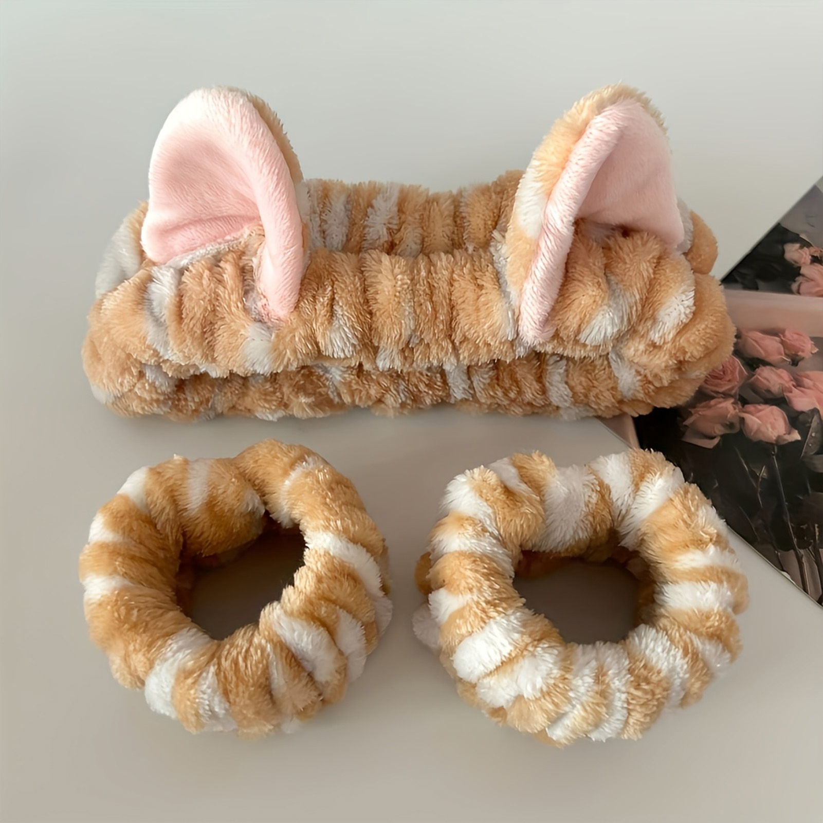 Face Wash Mens - Cute Cat Ears Headband And Wristbands