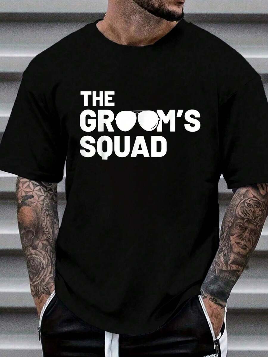 Men Grooming Home - 100% Cotton Groomsmen Groom Squat Men