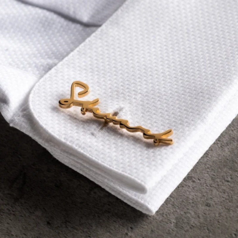 Men'S Grooming & Health Made Simple - Custom Name Cufflinks 18K Gold Plated