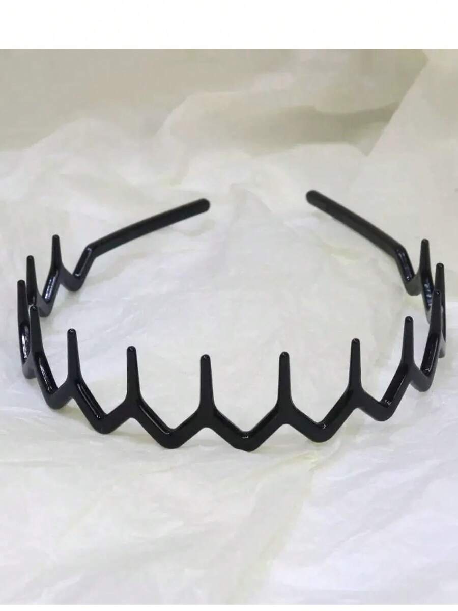 4pcs Black Wavy Toothed Headba - Face Wash Mens review and price