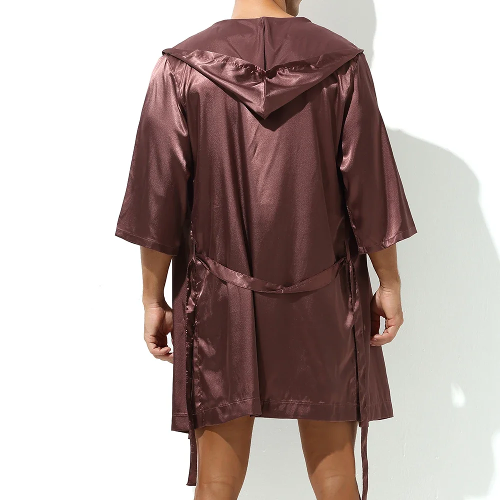 Men Hooded Robe Set Silk Satin - Men'S Grooming Lounge review and price