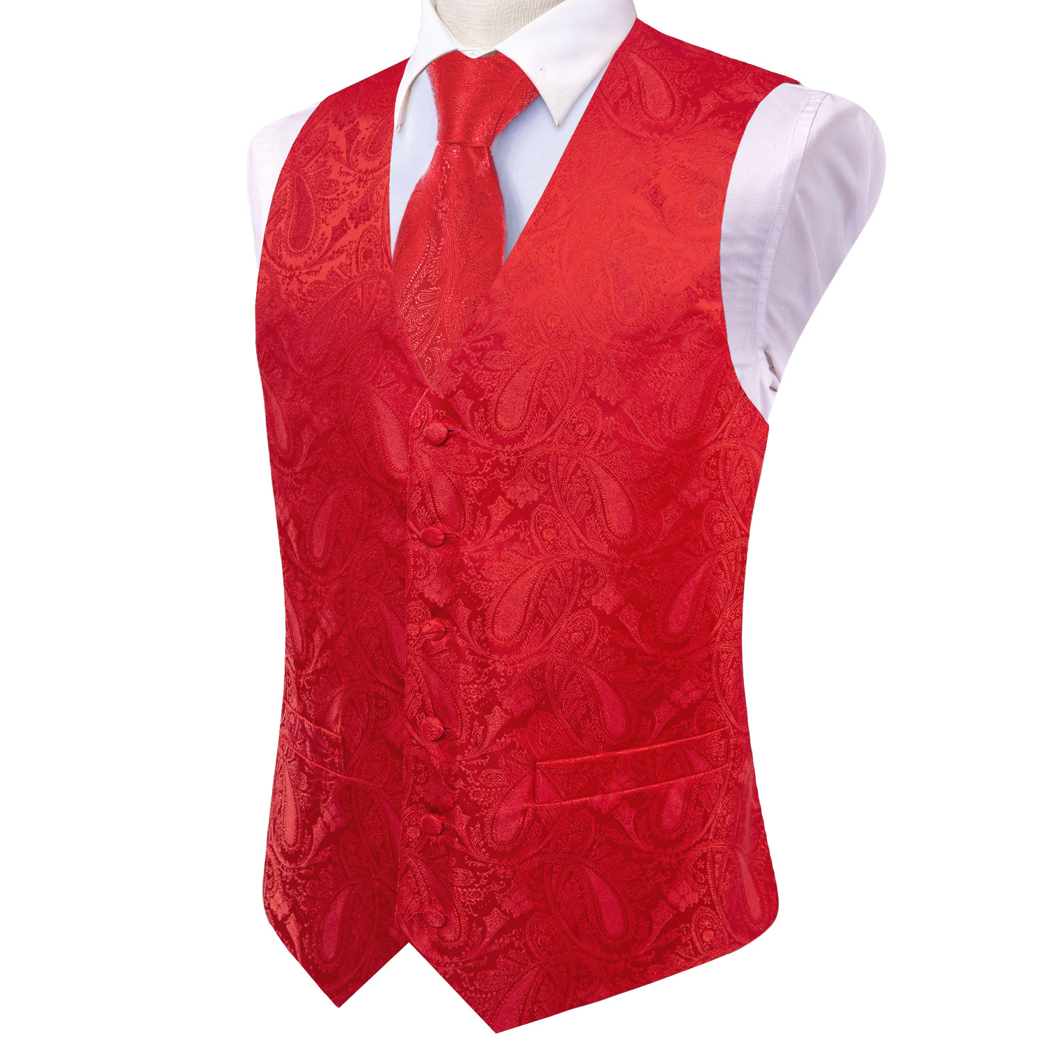 Bright Red Paisley Jacquard Wa - Men'S Grooming Accessories Kit review and price